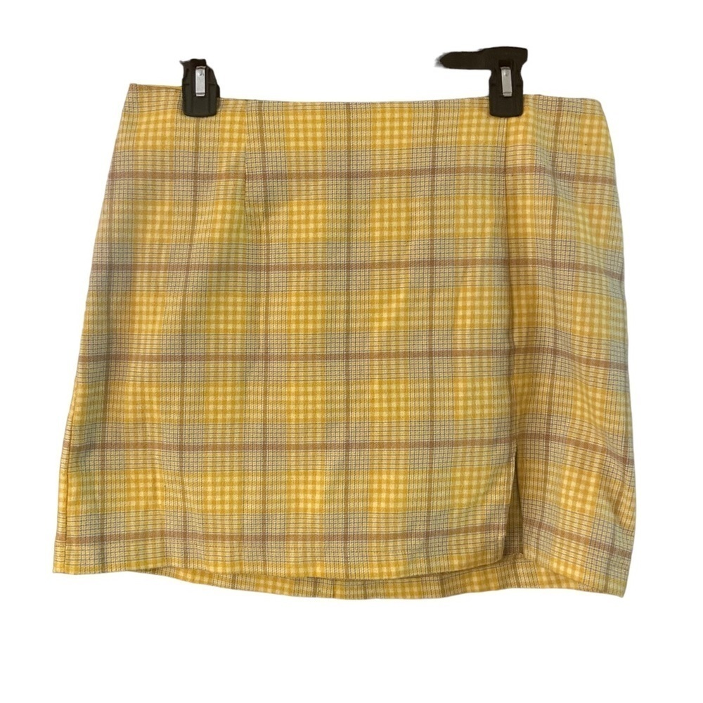 WILD Fable Yellow Plaid Skirt Size 14